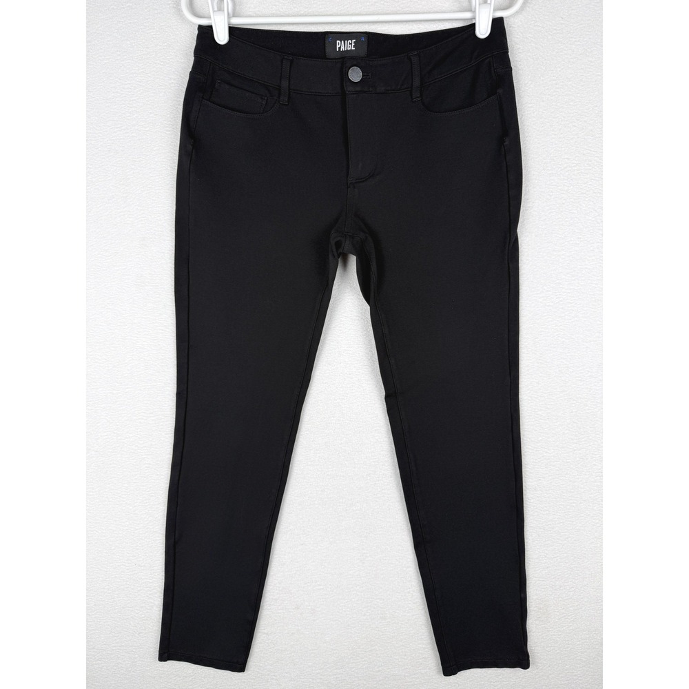 PAIGE Verdugo Ankle Pants Womens 30 Black Overdye Skinny Stretch 1394874-051A